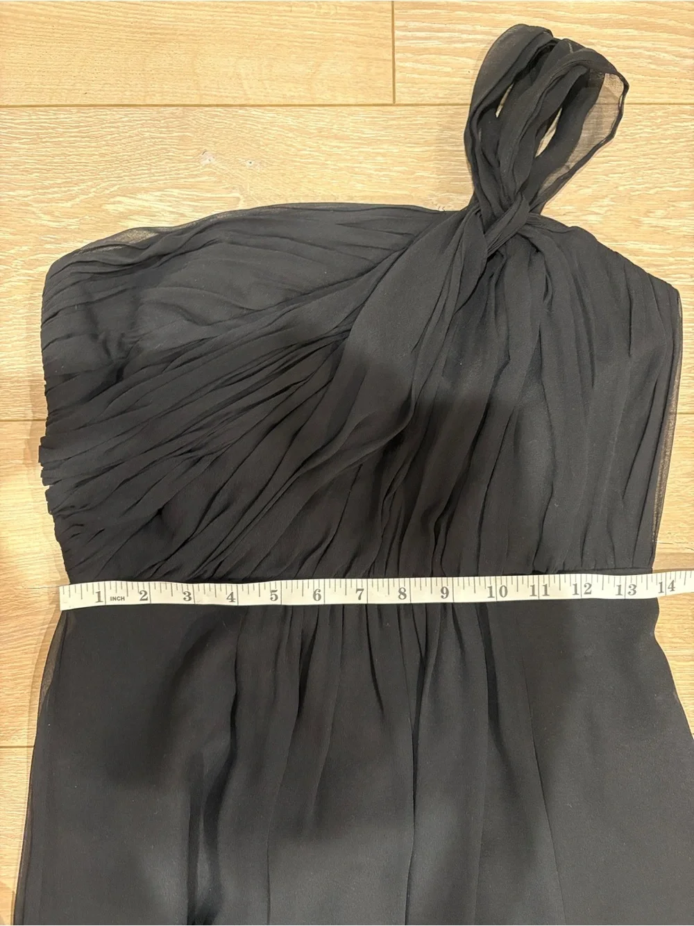 Ann Taylor Black Silk One Shoulder Maxi Dress Size 4